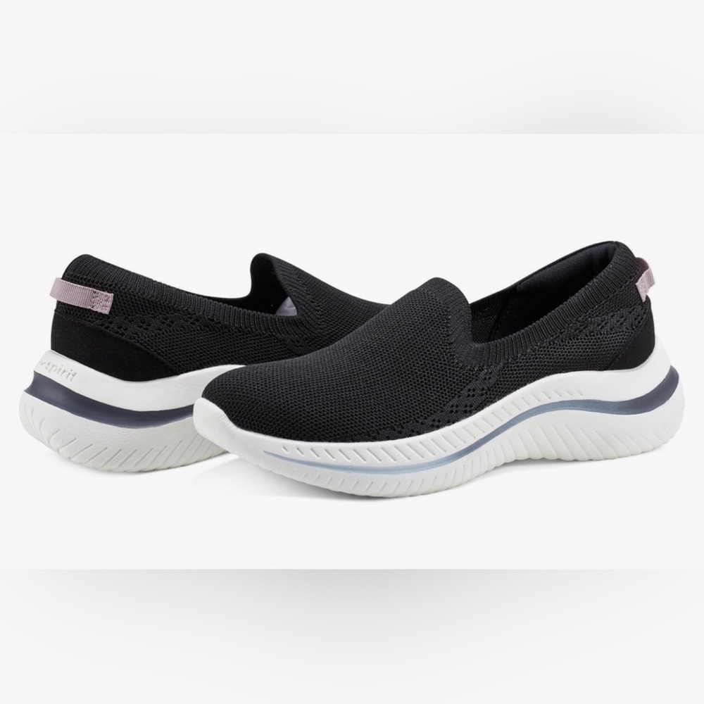 Easy Spirit Black and White Slip-On Sneakers